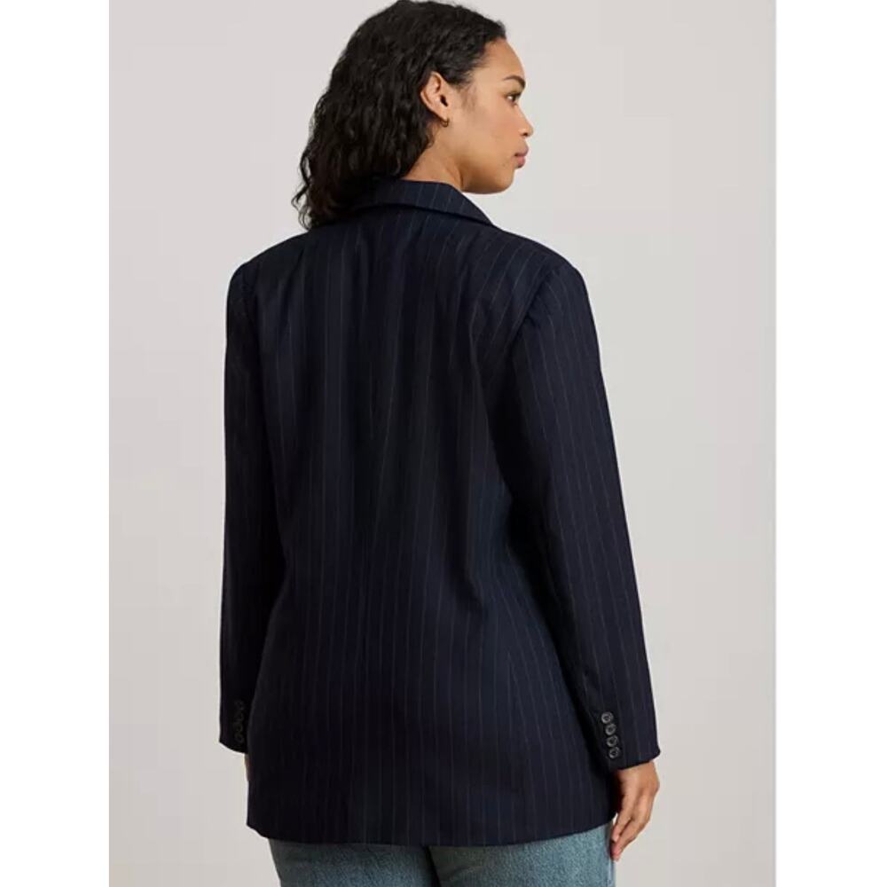 Lauren Ralph Lauren Ryen Navy Pinstripe Double-Breasted Blazer size 14 (NEW) - Picture 3 of 6